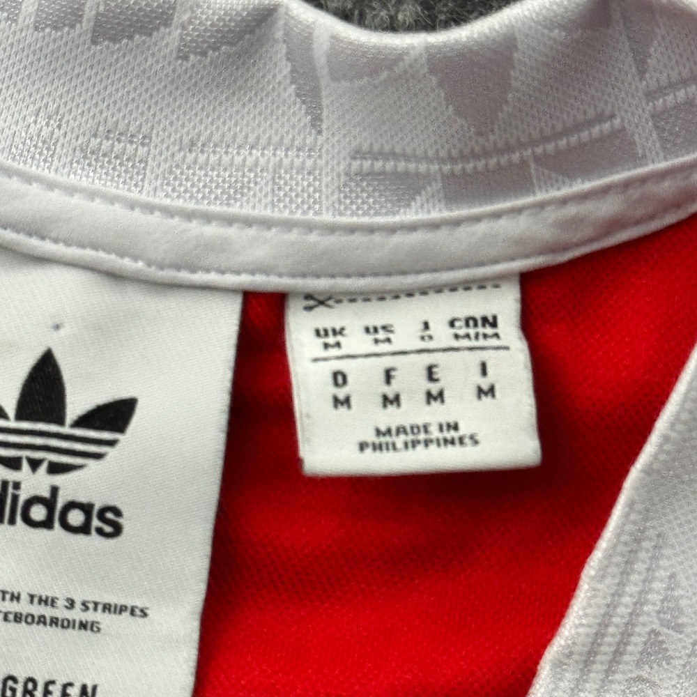 Adidas Skateboarding Checker Long Sleeve Club Jersey Medium Red White GR8764 - Picture 5 of 15